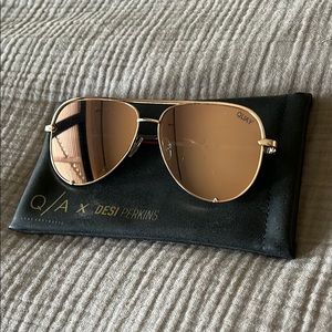 Quay x Desi Perkins XL mirrored aviators